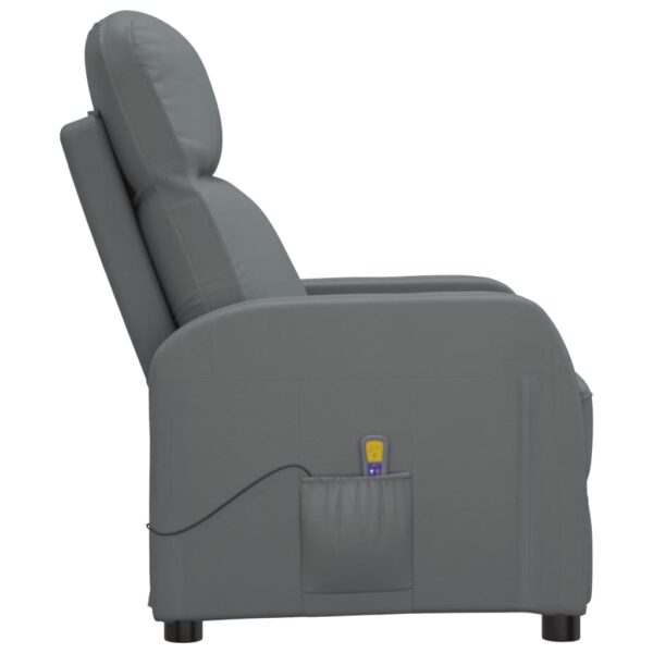 vidaXL Massage Reclining Chair Anthracite Faux Leather - Image 3