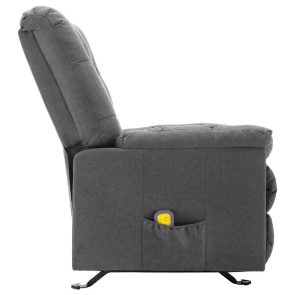 vidaXL Recliner Light Gray Fabric - Image 5