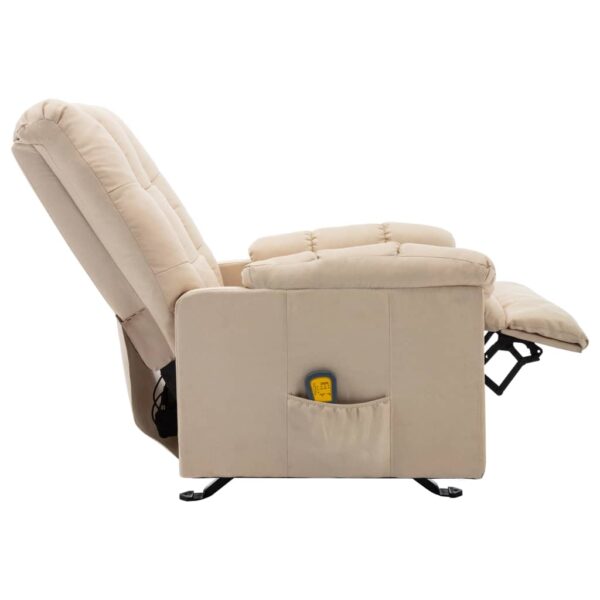 vidaXL Recliner Cream Fabric - Image 4