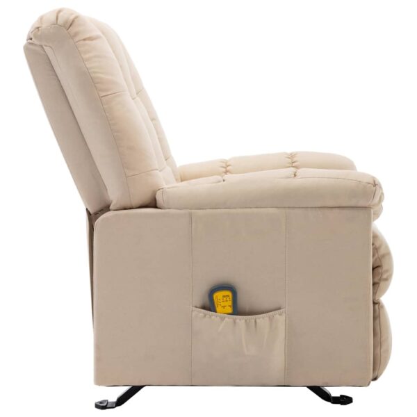 vidaXL Recliner Cream Fabric - Image 5