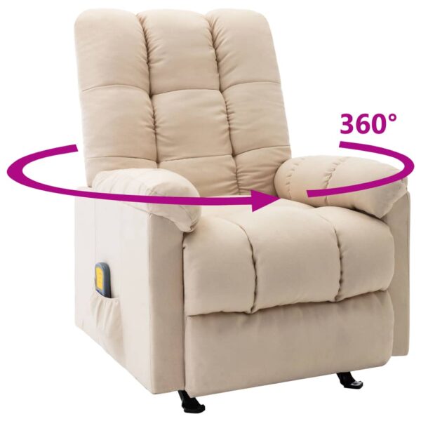 vidaXL Recliner Cream Fabric - Image 6