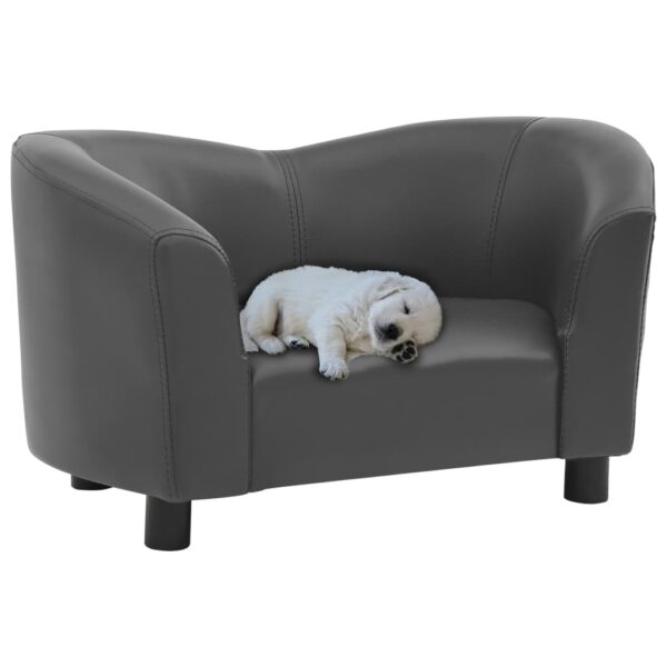 vidaXL Dog Sofa Gray 26.4"x16.1"x15.4" Faux Leather