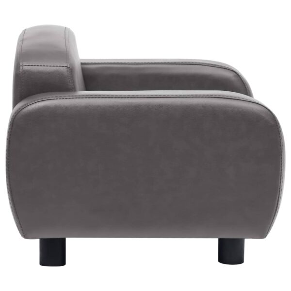 vidaXL Dog Sofa Gray 31.5"x19.7"x15.7" Faux Leather - Image 5