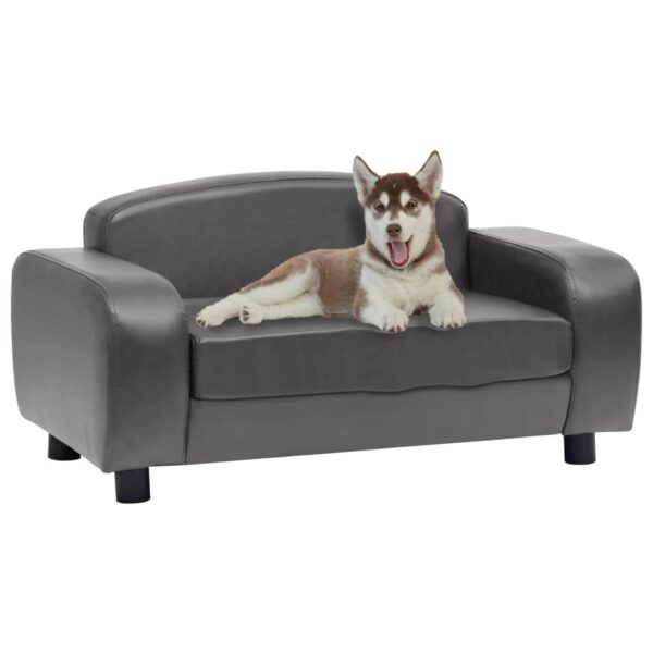 vidaXL Dog Sofa Gray 31.5"x19.7"x15.7" Faux Leather