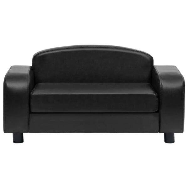 vidaXL Dog Sofa Black 31.5"x19.7"x15.7" Faux Leather - Image 3