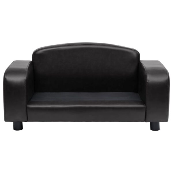 vidaXL Dog Sofa Black 31.5"x19.7"x15.7" Faux Leather - Image 4