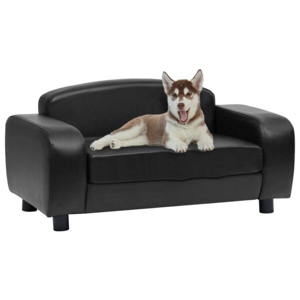 vidaXL Dog Sofa Black 31.5"x19.7"x15.7" Faux Leather