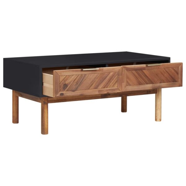 vidaXL Coffee Table 35.4"x19.7"x15.7" Solid Acacia Wood and MDF - Image 2