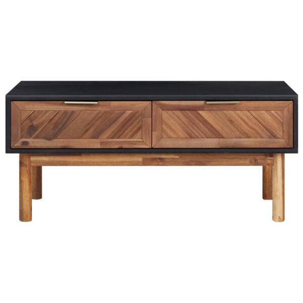 vidaXL Coffee Table 35.4"x19.7"x15.7" Solid Acacia Wood and MDF - Image 3