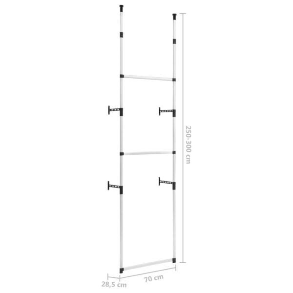 vidaXL Telescopic Wardrobe System with Rods Aluminum - Image 8