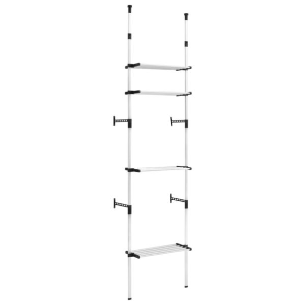 vidaXL Telescopic Wardrobe System with Shelves Aluminum - Image 2