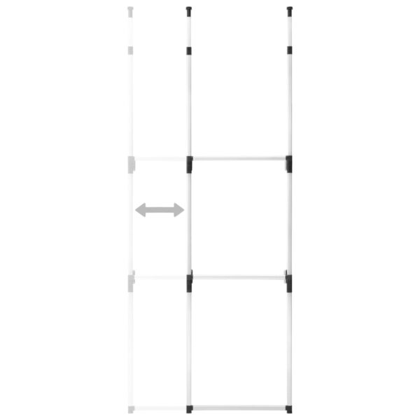 vidaXL Telescopic Wardrobe System with Rods Aluminum - Image 6