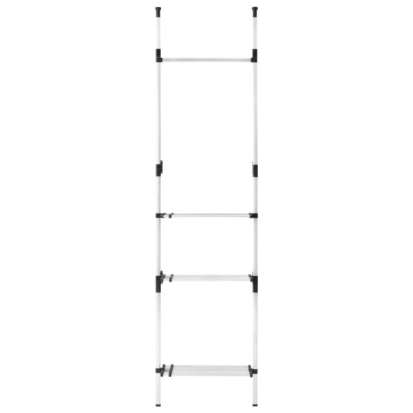 vidaXL Telescopic Wardrobe System with Rods and Shelf Aluminum - Image 6