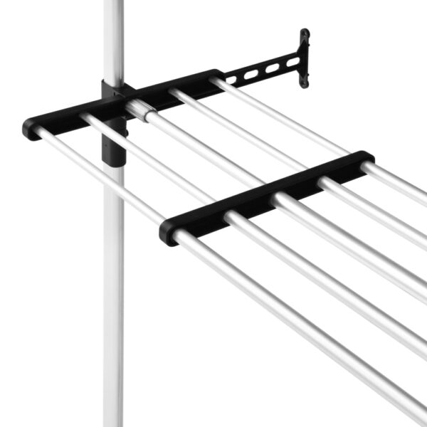 vidaXL Telescopic Wardrobe System with Rods and Shelf Aluminum - Image 8