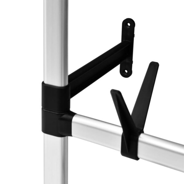 vidaXL Telescopic Wardrobe System with Rods and Shelf Aluminum - Image 8