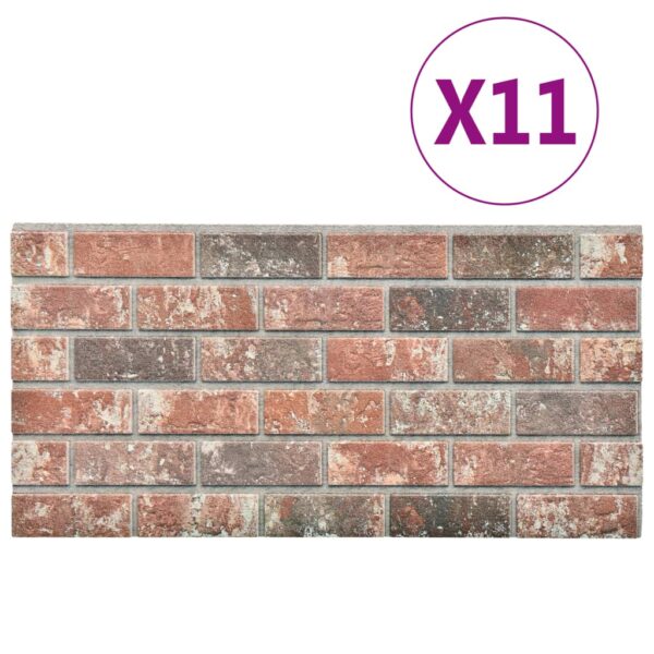 vidaXL 3D Wall Panels with Dark Brown & Gray Brick Design 11 pcs EPS - Image 4