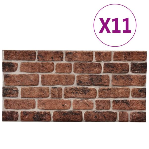 vidaXL 3D Wall Panels with Dark Brown Brick Design 11 pcs EPS - Image 3