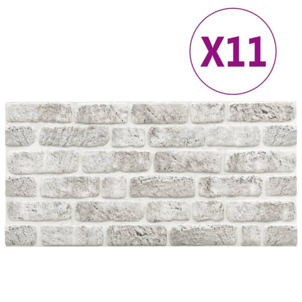 vidaXL 3D Wall Panels with Light Gray Brick Design 11 pcs EPS - Image 3