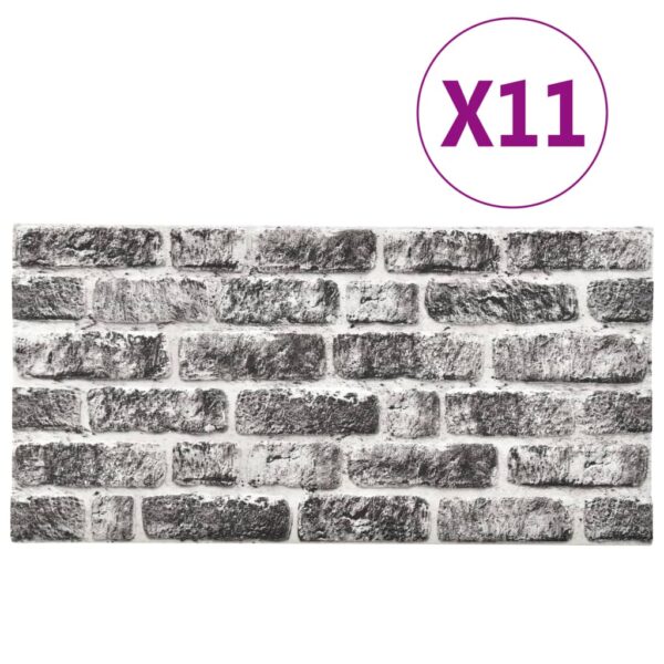 vidaXL 3D Wall Panels with Dark Gray Brick Design 11 pcs EPS - Image 3