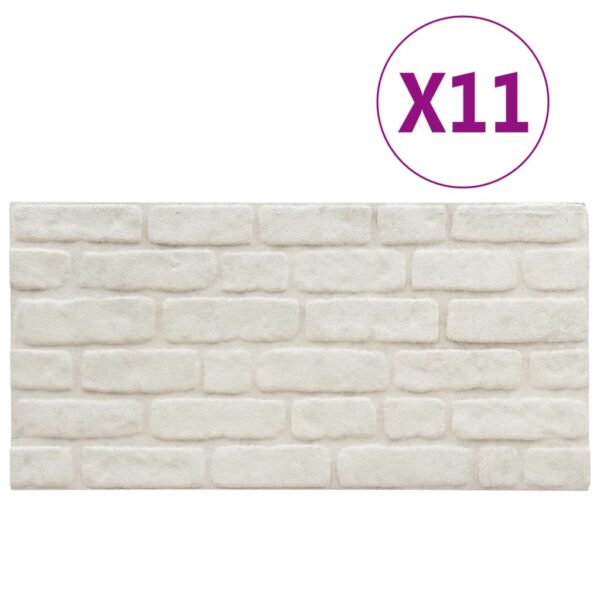 vidaXL 3D Wall Panels with White Brick Design 11 pcs EPS - Image 3