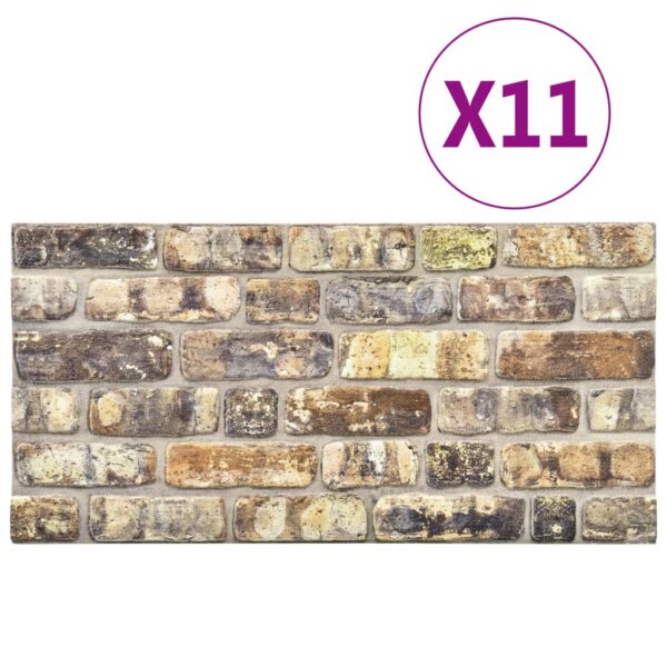 vidaXL 3D Wall Panels with Multicolor Brick Design 11 pcs EPS - Image 3