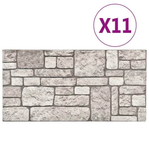 vidaXL 3D Wall Panels with Gray Brick Design 11 pcs EPS - Image 4