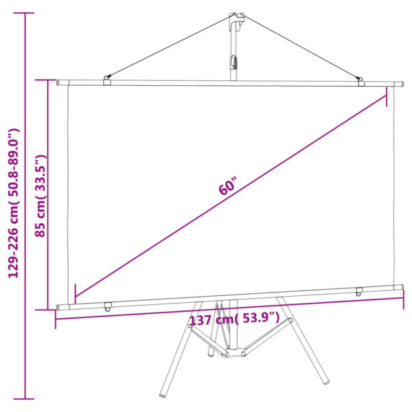 vidaXL Projection Screen with Tripod 60" 16:9 - Image 9