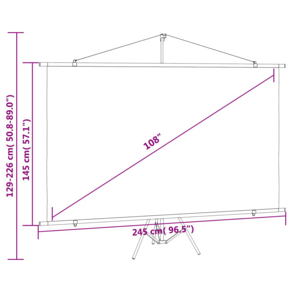 vidaXL Projection Screen with Tripod 108" 16:9 - Image 9