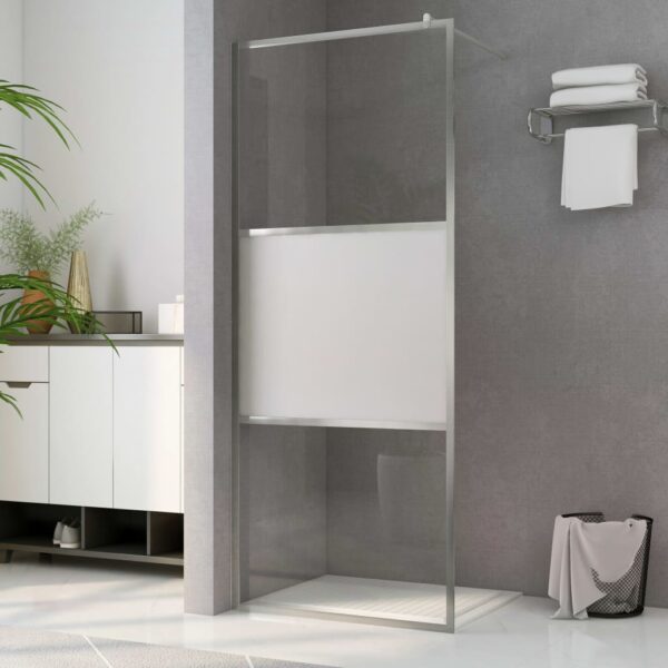 vidaXL Walk-in Shower Wall with Half Frosted ESG Glass 31.5"x76.8"