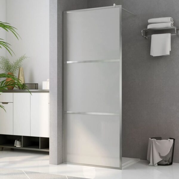 vidaXL Walk-in Shower Wall with Whole Frosted ESG Glass 31.5"x76.8"