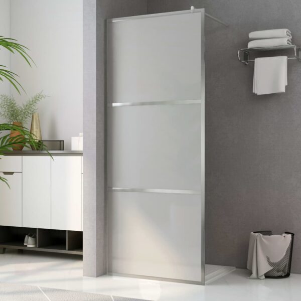 vidaXL Walk-in Shower Wall with Whole Frosted ESG Glass 55.1"x76.8"