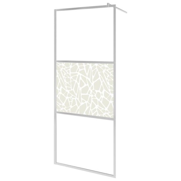 vidaXL Walk-in Shower Wall ESG Glass with Stone Design 31.5"x76.8" - Image 2