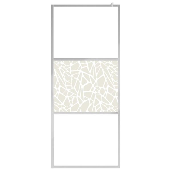 vidaXL Walk-in Shower Wall ESG Glass with Stone Design 31.5"x76.8" - Image 3