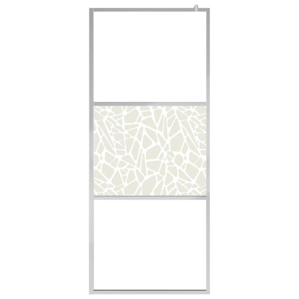 vidaXL Walk-in Shower Wall ESG Glass with Stone Design 39.4"x76.8" - Image 3