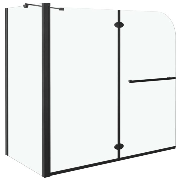 vidaXL Bi-Folding Shower Enclosure ESG 47.2"x26.8"x51.2" Black - Image 2