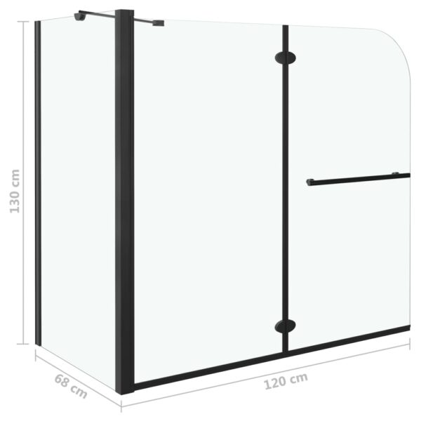 vidaXL Bi-Folding Shower Enclosure ESG 47.2"x26.8"x51.2" Black - Image 7