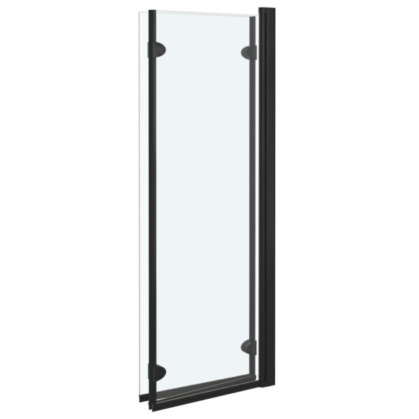 vidaXL Folding Shower Enclosure 3 Panels ESG 51.2"x54.3" Black - Image 4