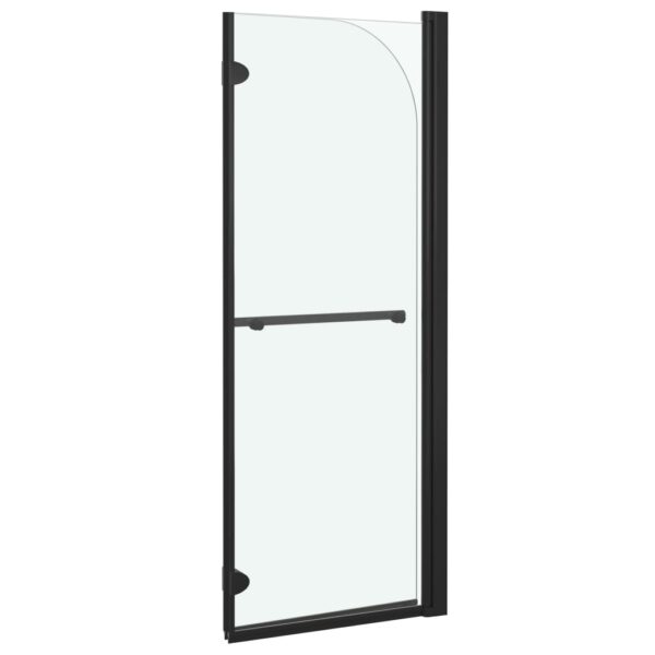 vidaXL Folding Shower Enclosure 2 Panels ESG 37.4"x55.1" Black - Image 4