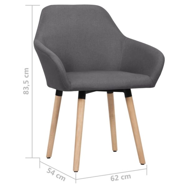 vidaXL Dining Chairs 2 pcs Dark Gray Fabric - Image 6