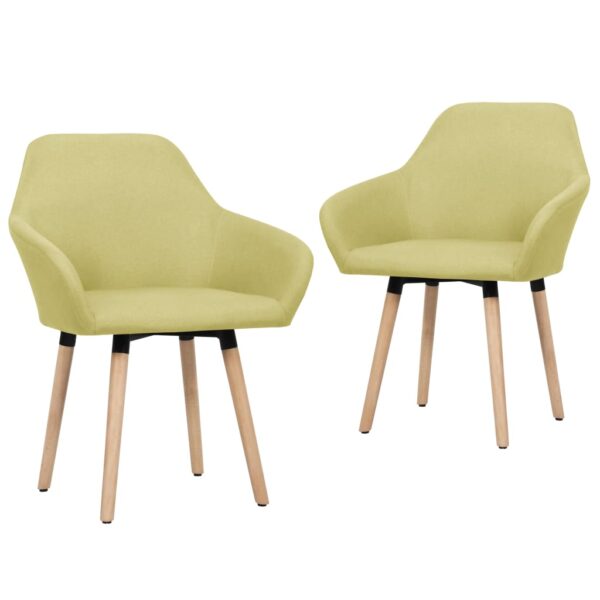 vidaXL Dining Chairs 2 pcs Green Fabric