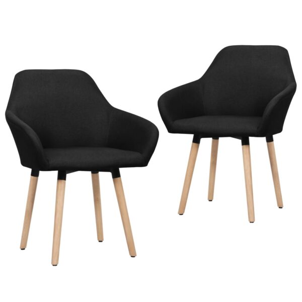 vidaXL Dining Chairs 2 pcs Black Fabric