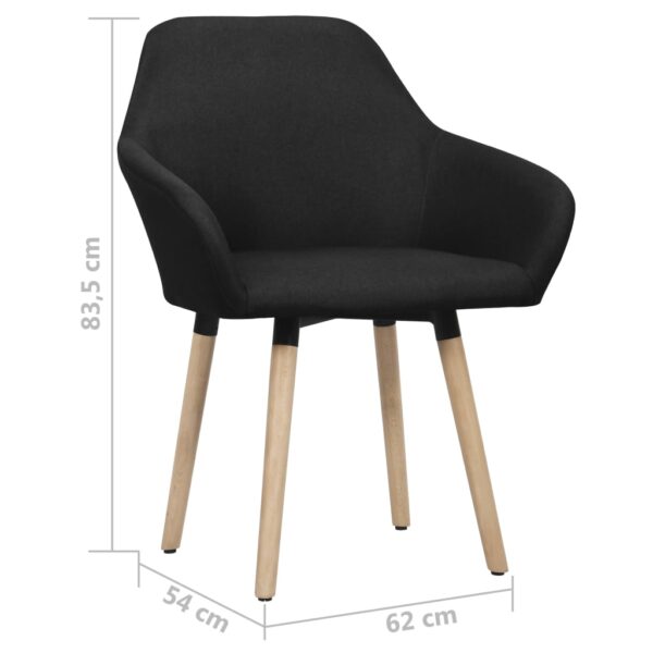 vidaXL Dining Chairs 2 pcs Black Fabric - Image 6