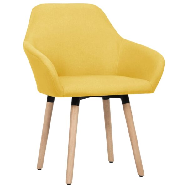 vidaXL Dining Chairs 2 pcs Yellow Fabric - Image 2