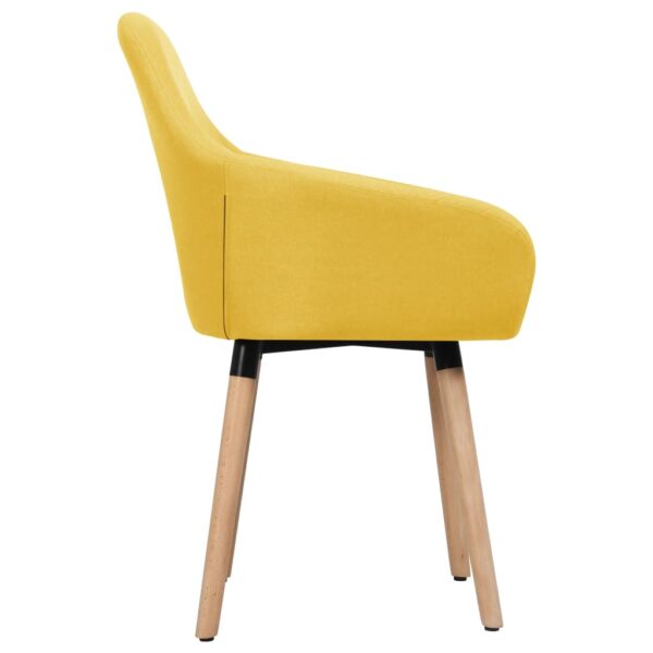 vidaXL Dining Chairs 2 pcs Yellow Fabric - Image 3