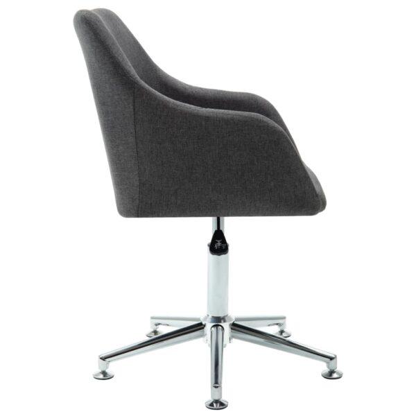 vidaXL Swivel Dining Chair Dark Gray Fabric - Image 3