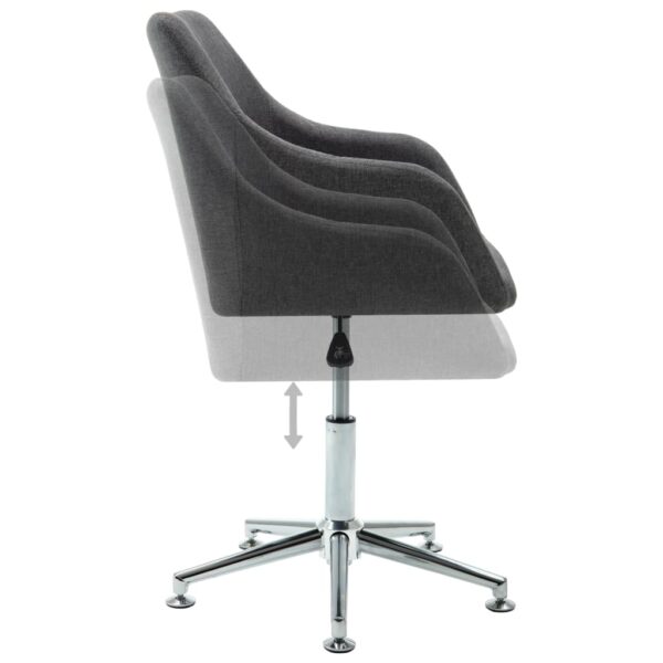 vidaXL Swivel Dining Chair Dark Gray Fabric - Image 4