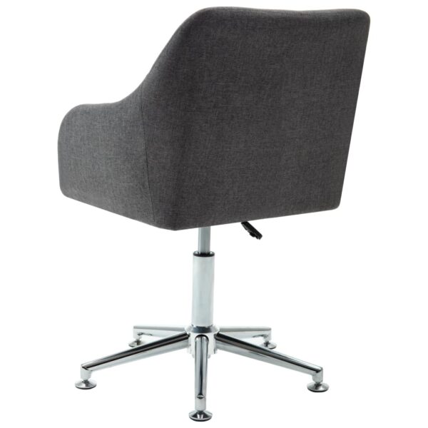 vidaXL Swivel Dining Chair Dark Gray Fabric - Image 5