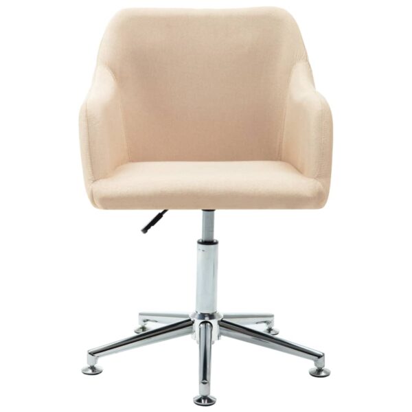 vidaXL Swivel Dining Chair Cream Fabric - Image 2