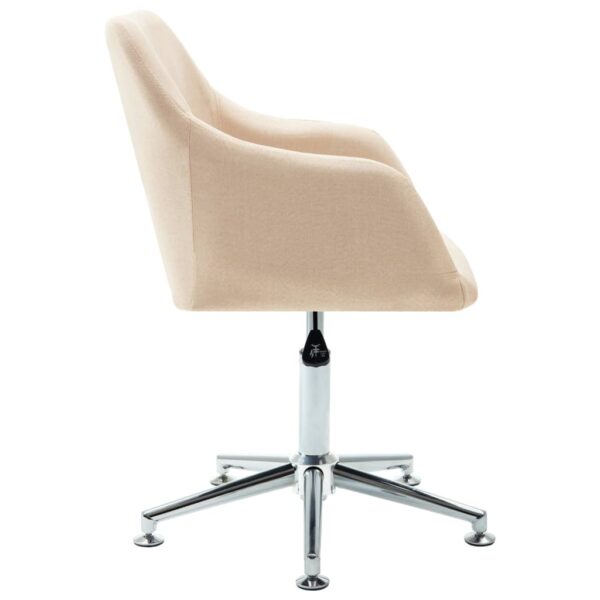 vidaXL Swivel Dining Chair Cream Fabric - Image 3