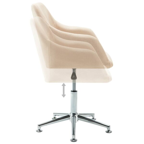 vidaXL Swivel Dining Chair Cream Fabric - Image 4